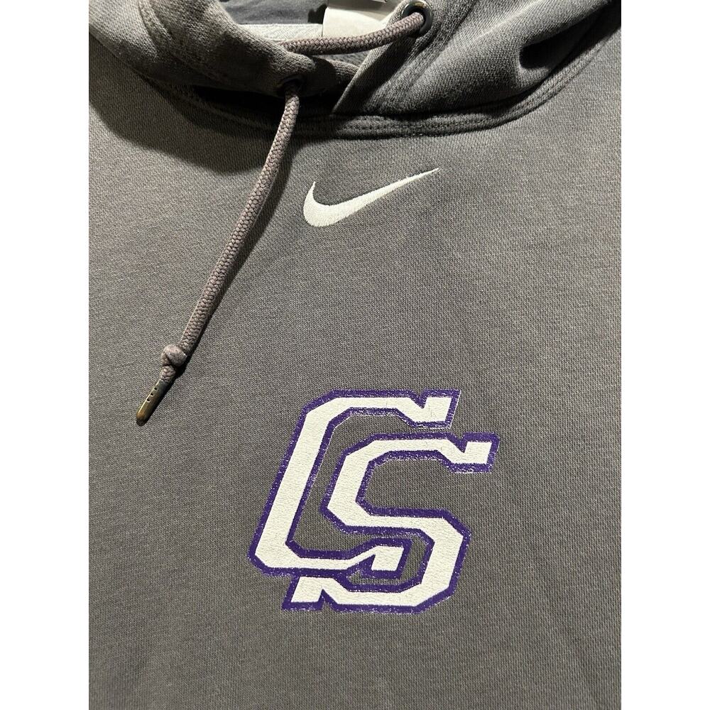 Vintage 90’s Nike Center Check Swoosh Hoodie Size Medium USA Made COLLEG STATION - Picture 2 of 7